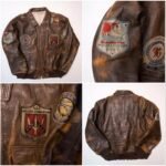 Top Gun Vintage 80s Military Flight Brown Leather Jacket