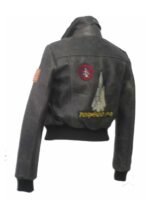 Top Gun Womens Flight Aviator Black Bomber Leather Jacket