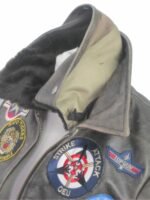 Top Gun Womens Flight Aviator Black Bomber Leather Jacket