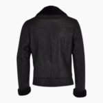 Torres Black Snake Pattern Fur Collar Biker Jacket