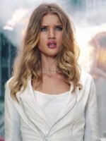 Transformers 3 Rosie Huntington Whiteley White Leather Jacket
