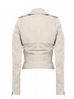 Transformers 3 Rosie Huntington Whiteley White Leather Jacket