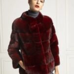 Tristan Mink Fur Maroon Coat
