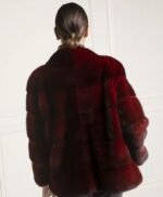 Tristan Mink Fur Maroon Coat