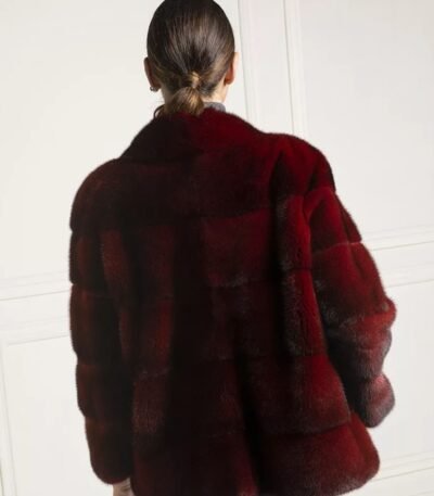 Tristan Mink Fur Maroon Coat