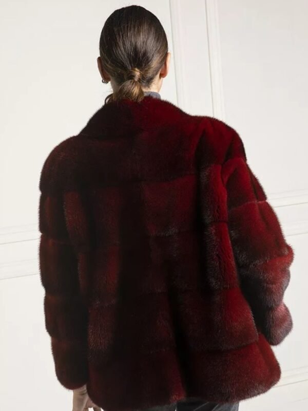 Tristan Mink Fur Maroon Coat
