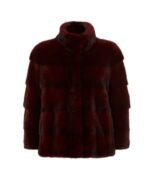 Tristan Mink Fur Maroon Coat