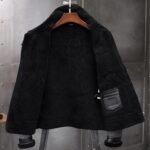 Troy Black Grey Leather SF Bomber Jacket