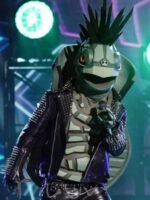 Turtle Masked Singer Spikes Black Leather Jacket