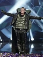 Turtle Masked Singer Spikes Black Leather Jacket