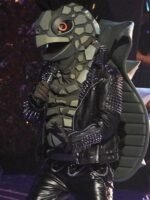 Turtle Masked Singer Spikes Black Leather Jacket