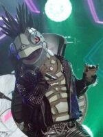 Turtle Masked Singer Spikes Black Leather Jacket