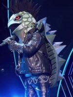 Turtle Masked Singer Spikes Black Leather Jacket
