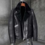 Tyler Distressed Black Shearling Fur Jacket