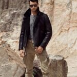 Tyler Distressed Black Shearling Fur Jacket