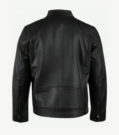 USA Flag Vintage Biker Black Leather Jacket