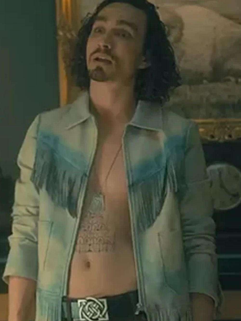 Umbrella Academy S03 Klaus Hargreeves Blue Fringe Jacket Umbrella Academy S03 Klaus Hargreeves Blue Fringe JacketUmbrella Academy S03 Klaus Hargreeves Blue Fringe Jacket