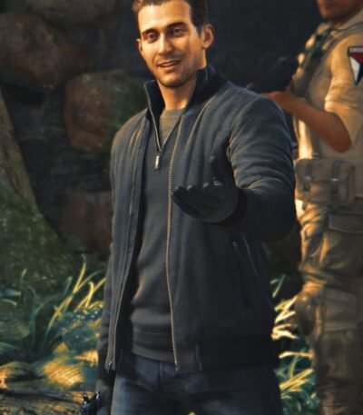 Uncharted Rafe Adler Black Bomber Jacket