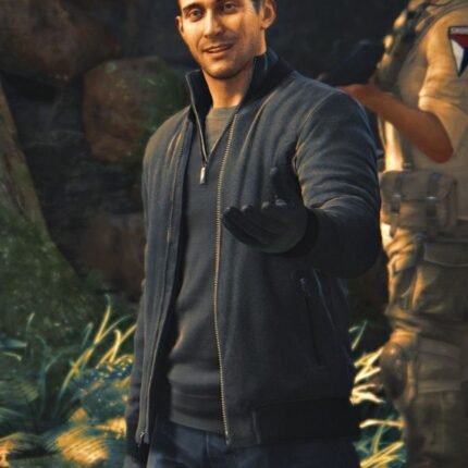 Uncharted Rafe Adler Black Bomber Jacket