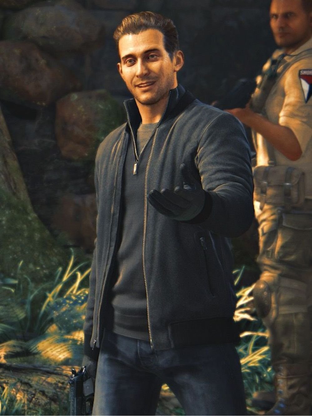 Uncharted Rafe Adler Black Bomber Jacket Uncharted Rafe Adler Black Bomber Jacket