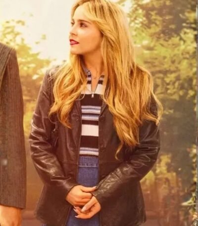 Up Here Lindsay Black Biker Leather Jacket