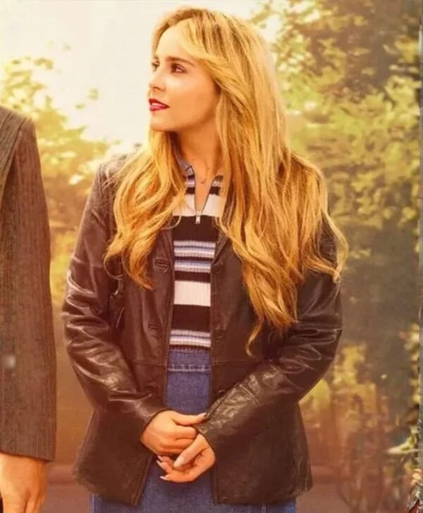 Up Here Lindsay Black Biker Leather Jacket