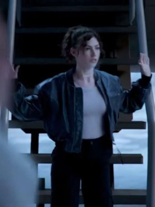 Úrsula Lift 2024 Black Leather Bomber Jacket