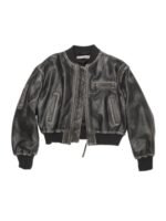 Úrsula Lift 2024 Black Leather Bomber Jacket
