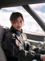 Úrsula Lift 2024 Black Leather Bomber Jacket