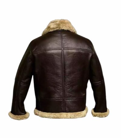 Victor RAF Brown Bomber Shearling Fur Jacket