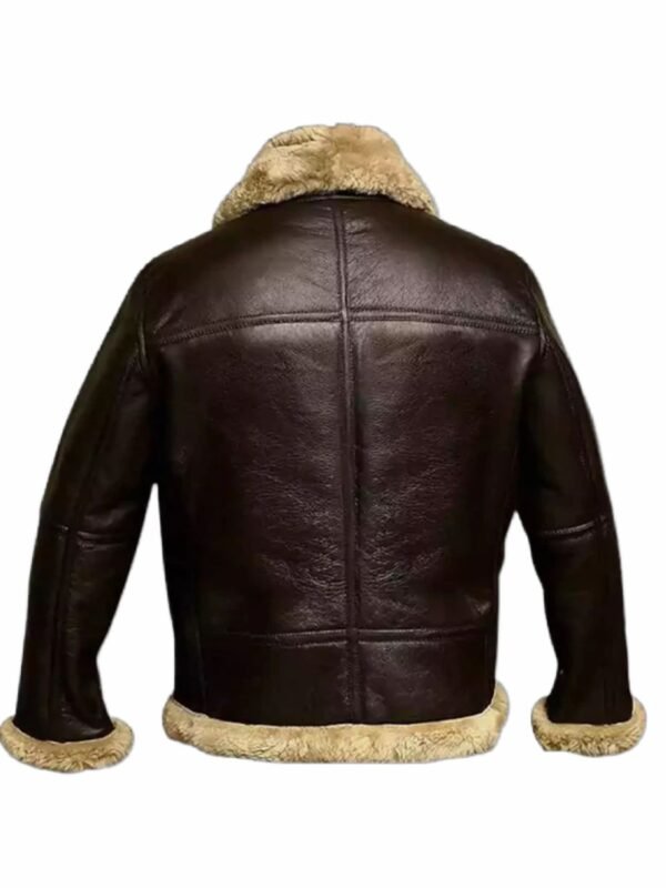 Victor RAF Brown Bomber Shearling Fur Jacket