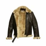 Victor RAF Brown Bomber Shearling Fur Jacket