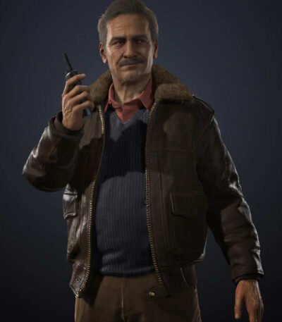 Victor Sullivan Uncharted 4 Brown Bomber Leather Jacket