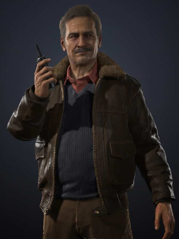 Victor Sullivan Uncharted 4 Brown Bomber Leather Jacket