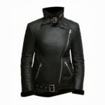 Victoria Black Aviator Shearling Sheepskin Jacket