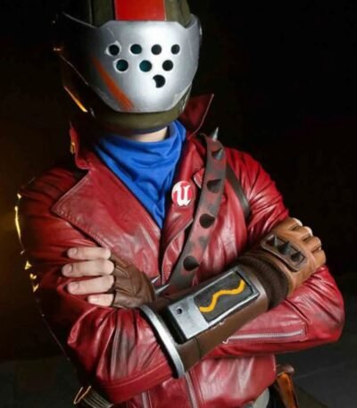Video Game Fortnite Rust Lord Red Leather Jacket