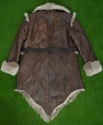 Vikings Valhalla Sam Corlett Grey Leather Fur Trench Coat