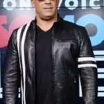 Vin Diesel Bloodshot Black White Stripes Leather Jacket