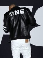 Vin Diesel Bloodshot Black White Stripes Leather Jacket