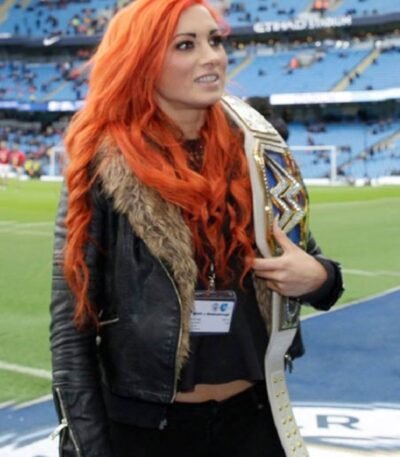 WWE Becky Lynch Black Fur Jacket