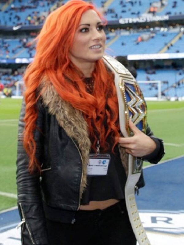 WWE Becky Lynch Black Fur Jacket