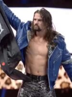 WWE Brian Kendrick Studded Blue Biker Leather Jacket