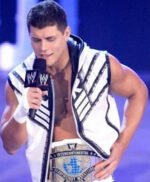 WWE Cody Rhodes White Leather Vest With Hood
