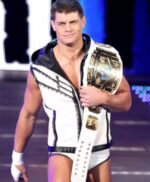 WWE Cody Rhodes White Leather Vest With Hood