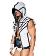 WWE Cody Rhodes White Leather Vest With Hood
