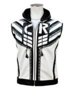 WWE Cody Rhodes White Leather Vest With Hood
