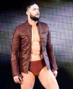 WWE Finn Balor Maroon Quilted Leather Jacket
