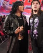 WWE Raw Rhea Ripley Black Leather Coat