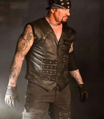 WWE Wrestlemania 36 Undertaker Black Leather Vest