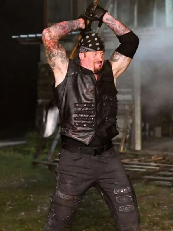 WWE Wrestlemania 36 Undertaker Black Leather Vest